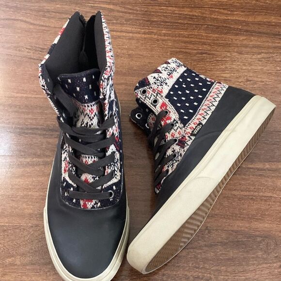 Vans Winter Patterned High-Top Sneakers Sz 9 - Picture 3 of 8